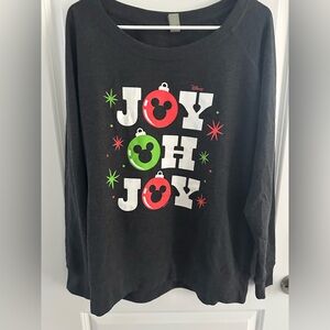 Disney Black Sweatshirt joy oh joy holiday